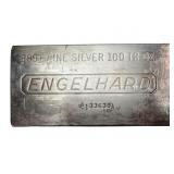Englehard 100 ozt .999 fine Silver bar #P133638