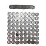 $10.00 face Mercury Silver Dimes, (100) Dimes.