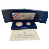 1987 US Mint Constitution $5 Gold and $1 Silver