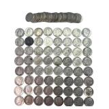 $10.00 face Roosevelt Silver Dimes, (100) Dimes.