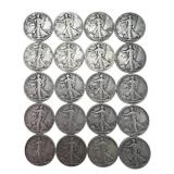 (20) Walking Liberty Silver Half Dollars, $10.00