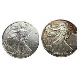 (2) 2017 American Eagle Silver Dollars.