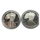 1991 and 1992 American Eagle Silver Dollars.