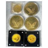 Gold Layered medals, mostly from American Mint.