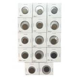 1860 to 1865 Indian Head Pennies, (14) total.