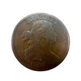 1807 US Large Cent Penny 7 over 6 Pointed Draped