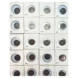 1890 to 1899 Indian Head Pennies, (20) total.