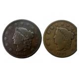 1827 and 1833 Large 8, US Coronet Liberty Head