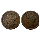 1847 and 1848 Braided Hair Liberty Head Large
