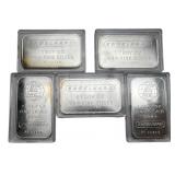 (5) Engelhard 1 ozt .999 fine Silver bars