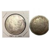 1883 O and 1884 Morgan Silver Dollars