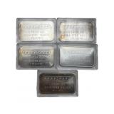 (5) Engelhard 1 ozt .999 fine Silver bars