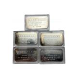 (5) Engelhard 1 ozt .999 fine Silver bars