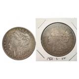 1921 and 1921 S Morgan Silver Dollars