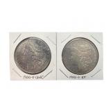 (2) 1900 O Morgan Silver Dollars