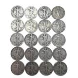 (20) Walking Liberty Silver Half Dollars, $10.00