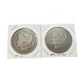 1891 O and 1899 O Morgan Silver Dollars