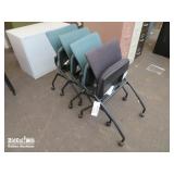 (4) Rolling Foldup Chairs
