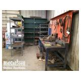 North-West Corner, Shelving Units, Work Bench, and