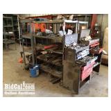 (2) Tool Boxes, (3) Shelving Units, and Contents