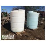 (2) Assorted 900 Gallon Vertical Poly Tanks