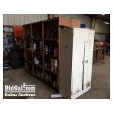 Steel Cab, Shelving Unit, and Contents