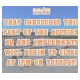 EQ and Implements Closing at 1 PM!