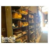 (4) Blue Wooden Cabinets with Contents