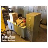 Desk, Cabinets, Contents, and More