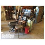 Black Tool Box with Contents, Assorted Chairs and