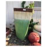 Large Tricolor Twisty Square Pot