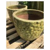(2) Medium Small Yellow Daisy Pots