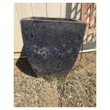 Large Blue Textured Square Top Pot