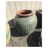 Large Rustic Green Urn