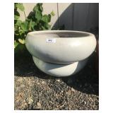 Two Large Low White Bowls