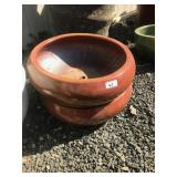 (2) Medium Abode Red Low Bowls