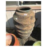 Tall Large Green Textured Urn
