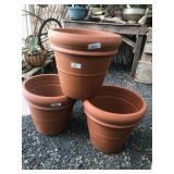 3 Medium Large Terra Cotta Pots