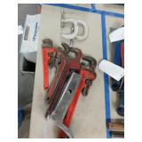 (2) Clamps, (4) Pipe Wrenches & Snow Chains