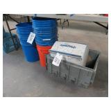 (6) 5 Gal. Buckets, Lunch Pale & Empty Crate