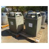 (2) Concrete Trash Bins