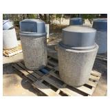 (2) Concrete Trash Bins