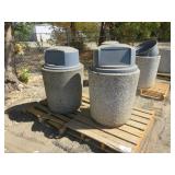 (2) Concrete Trash Bins