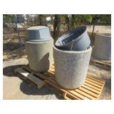 (2) Concrete Trash Bins