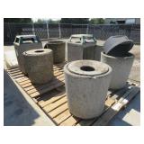 (6) Concrete Trash Bins