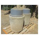 (2) Concrete Trash Bins