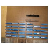 Blue Trays with contents - hardware/fasteners