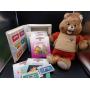 1985 Teddy Ruxpin Doll, 8 books/cassettes, and