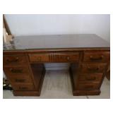 Wooden Desk with contents