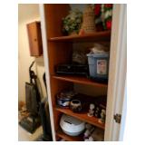 Contents of Shelves, alarm clock, humidifier,